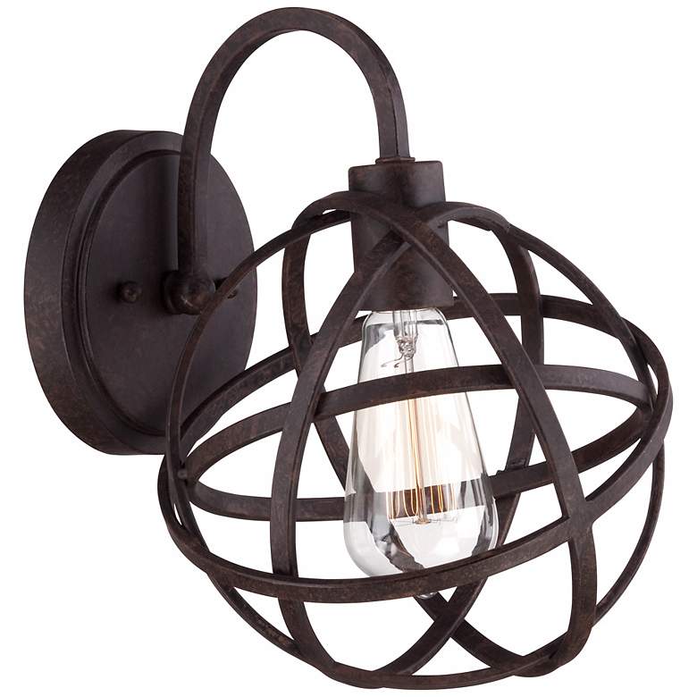 Industrial Atom 11&quot; High Edison Bronze Wall Sconce
