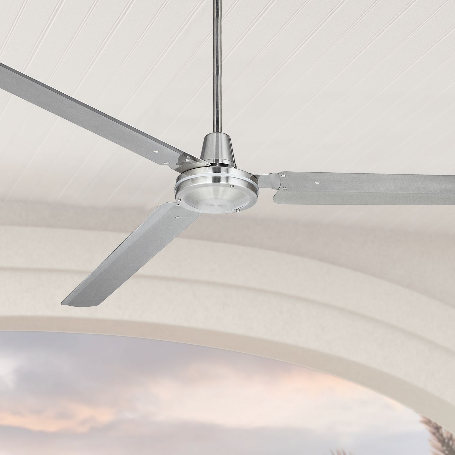 Details About 72 Modern Industrial Ceiling Fan Brushed Nickel With Wall Control Lamps Plus