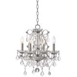 Grace 17&quot; Wide Chrome and Crystal 4-Light Chandelier