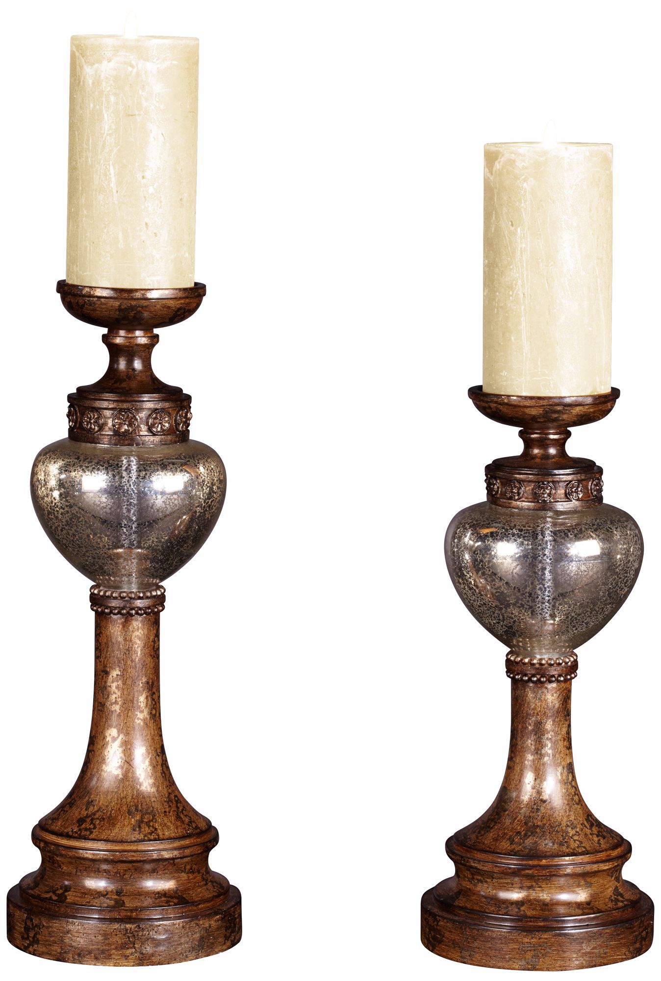 bronze glass candle holders