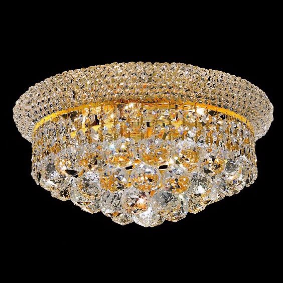 Primo 6-Light  Royal Cut Crystal and Gold Ceiling Light