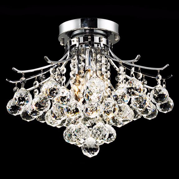 Toureg Chrome 3-Light 16" Wide Crystal Ceiling Light