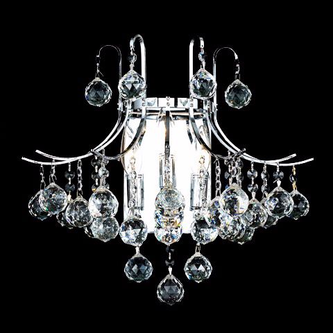 Toureg 16" Wide Chrome and Crystal Bath Light