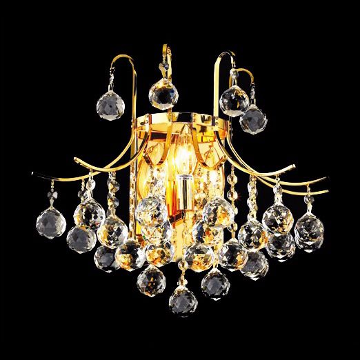 Toureg 16" Wide Gold and Crystal Bath Light