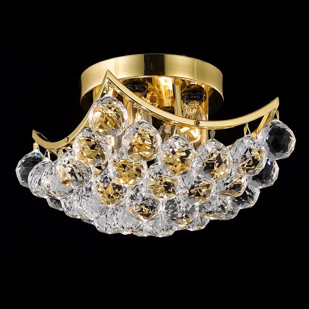 Corona 10" Wide Gold Crystal Ceiling Light