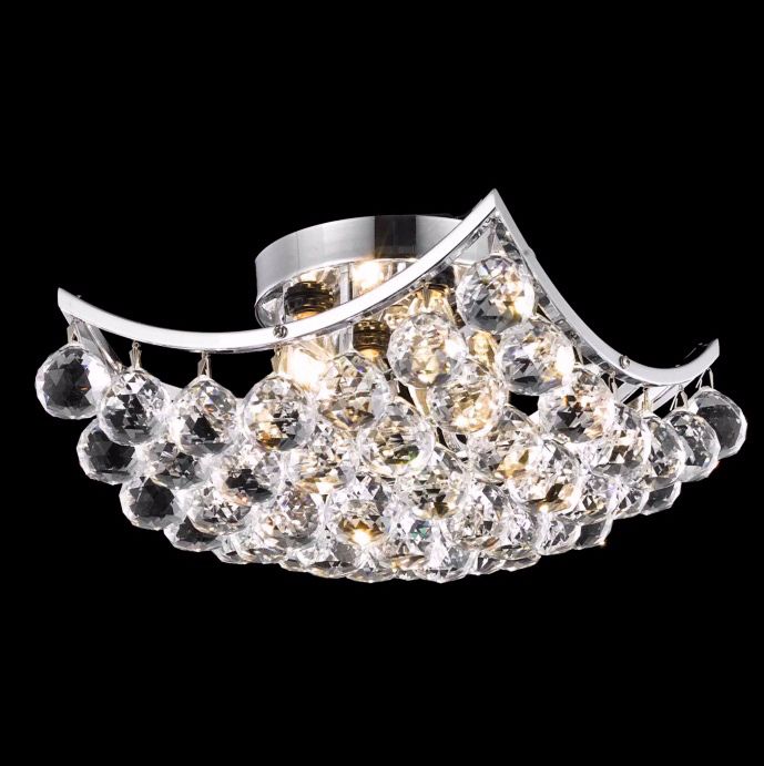 Corona 12" Wide Crystal Ceiling Light
