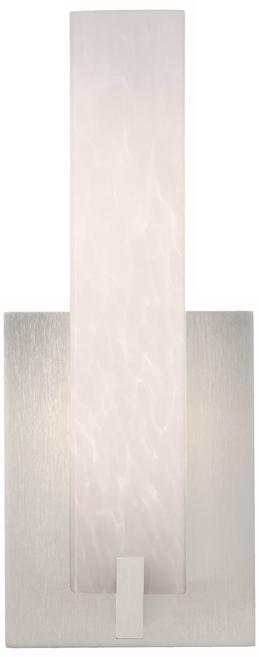 Cosmo 12" High White Frit and Satin Nickel LED Wall Sconce