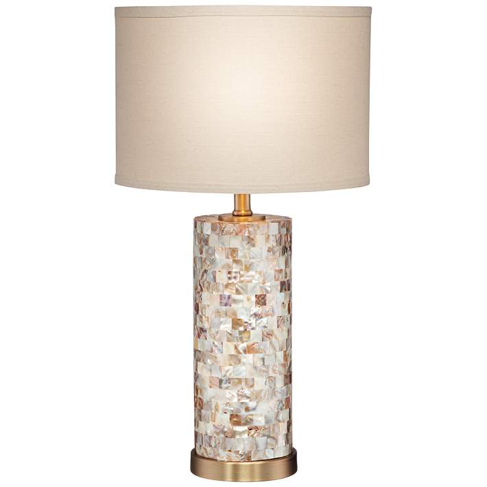Margaret Mother Of Pearl Tile Cylinder, Mother Of Pearl Lamp Shade