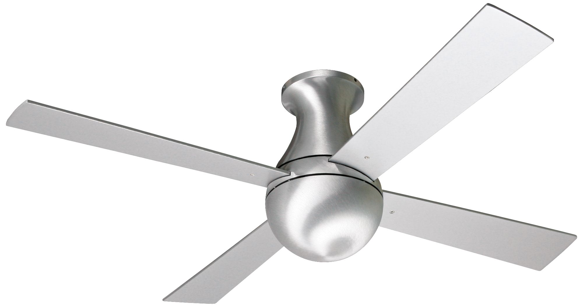 42" Modern Fan Ball Hugger Brushed Aluminum Ceiling Fan Y4913
