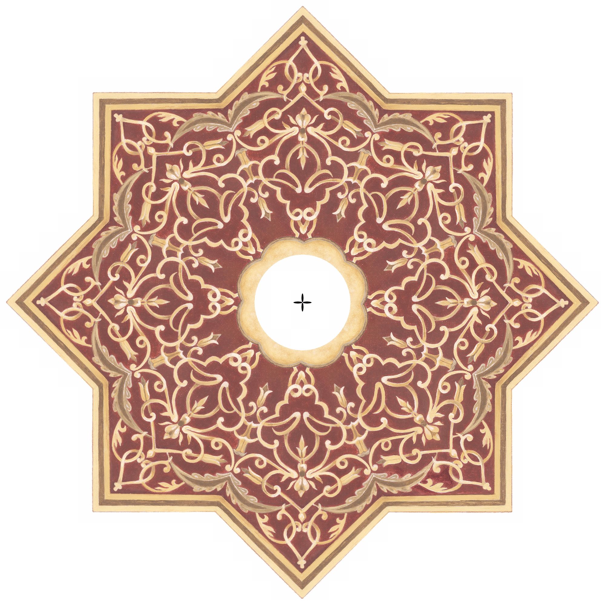 Moroccan Scroll 24" Wide Repositionable Ceiling Medallion