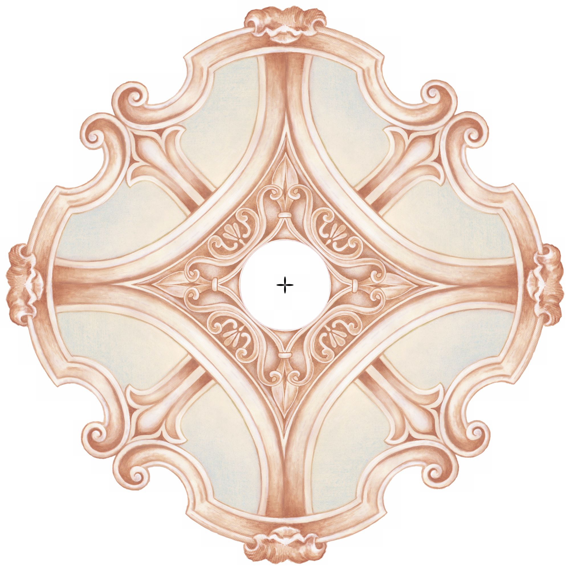 Nouveau Giclee 24" Wide Repositionable Ceiling Medallion