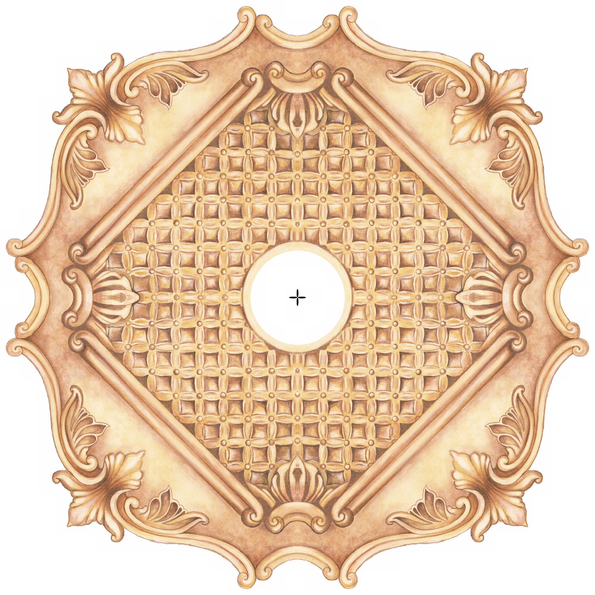 Essex Square 24" Wide Repositionable Ceiling Medallion