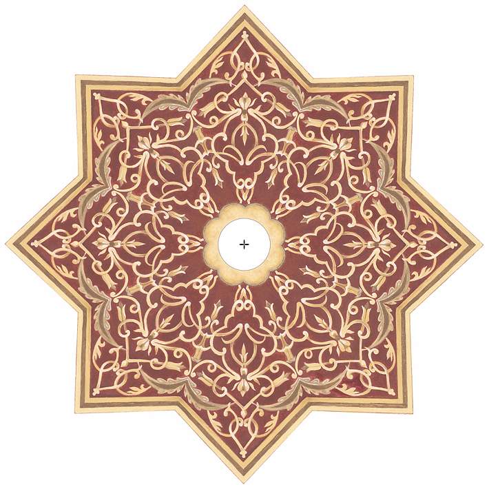 Moroccan Scroll 36 Wide Repositionable Ceiling Medallion