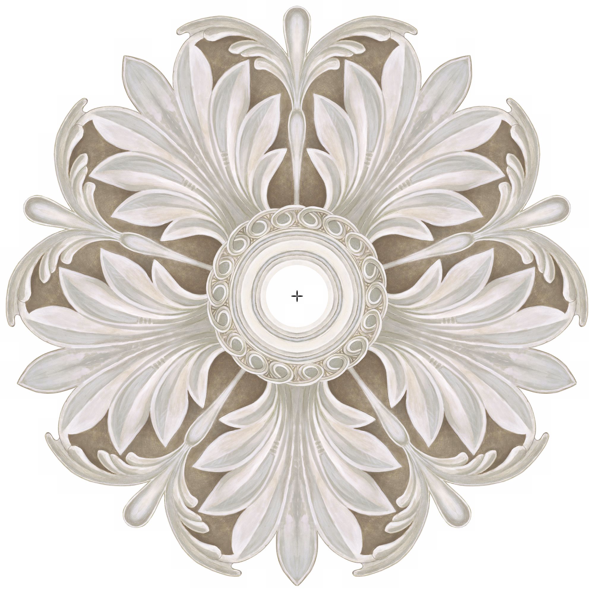 Acanthus Round 36" Wide Repositionable Ceiling Medallion