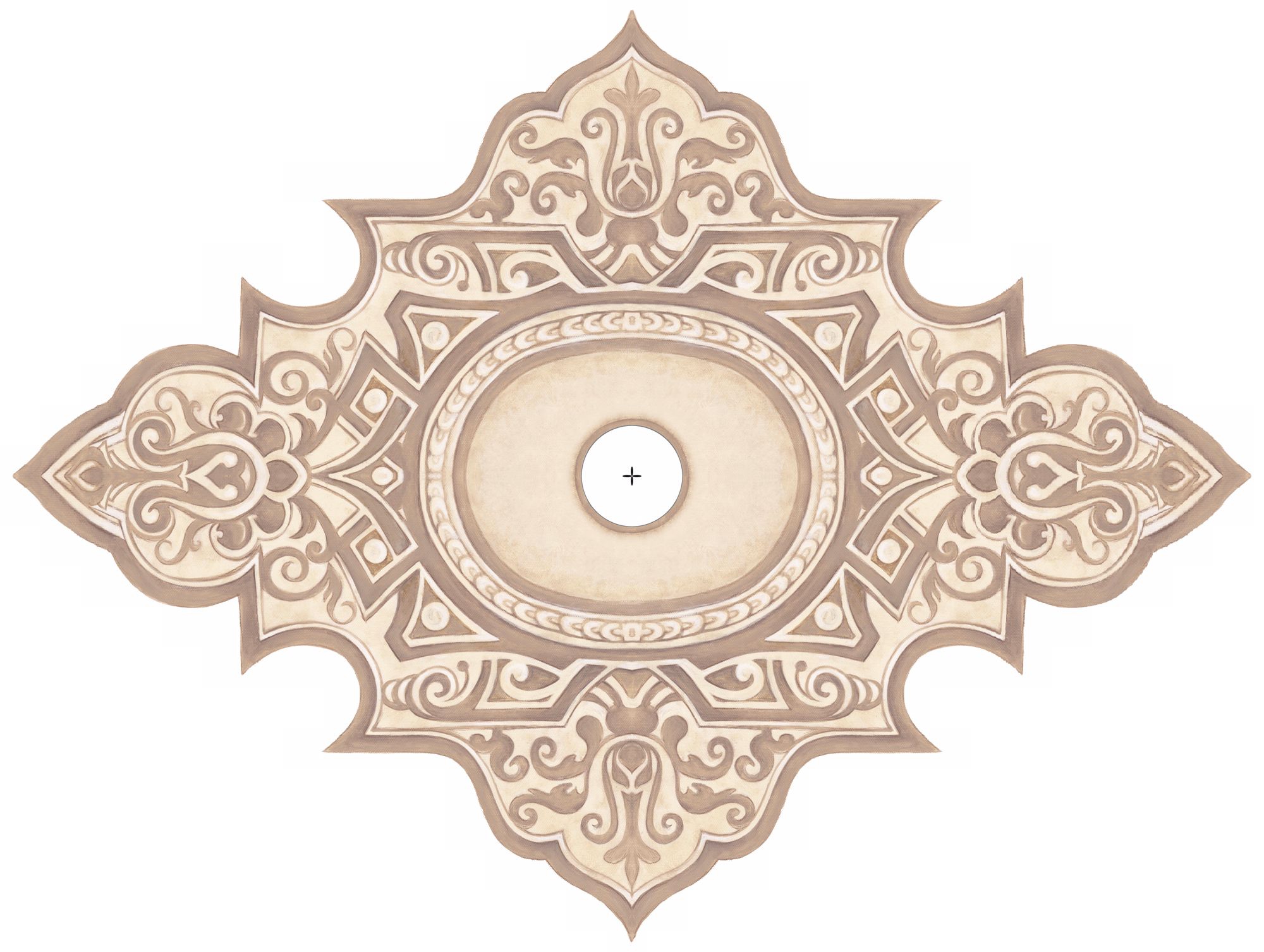 Somerset Giclee 48 Wide Repositionable Ceiling Medallion