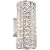 Cesenna 10 1/4&quot; High Crystal Cylinder Wall Sconce