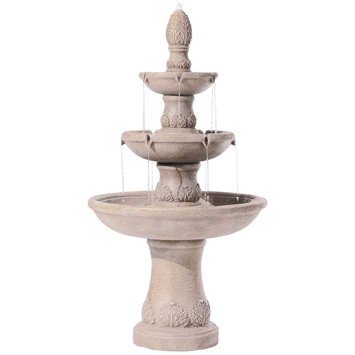 Domanico 57 High Three Tier Sandstone Outdoor Fountain Y6909