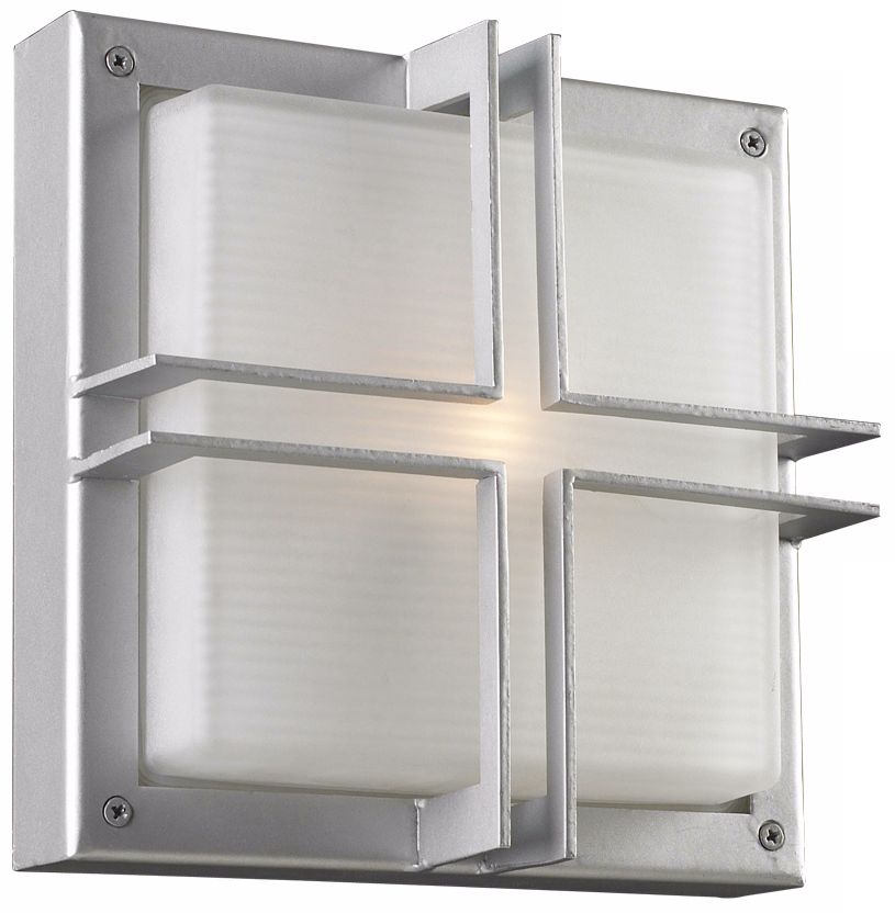 Piccolo 10" Square Silver Outdoor Wall Light Y7558 Lamps Plus