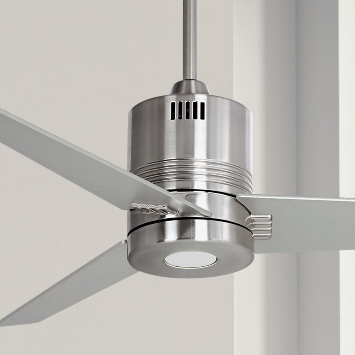 Details About 44 Modern Industrial Ceiling Fan With Light Led Brushed Nickel For Living Room
