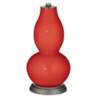 Cherry Tomato Linen Drum Shade Double Gourd Table Lamp