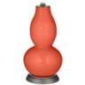 Daring Orange Linen Drum Shade Double Gourd Table Lamp