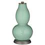 Grayed Jade Sheer Double Shade Double Gourd Table Lamp